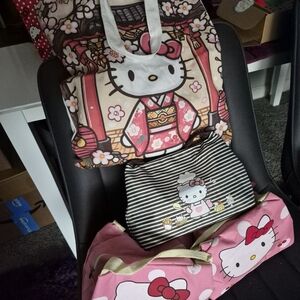 Hello Kitty Kids Bag Set - Pink, Black, and White Each Bag Has Jewerly Makeup